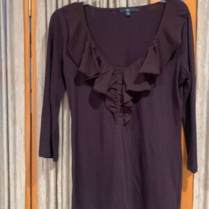 GAP top with ruffled neckline
